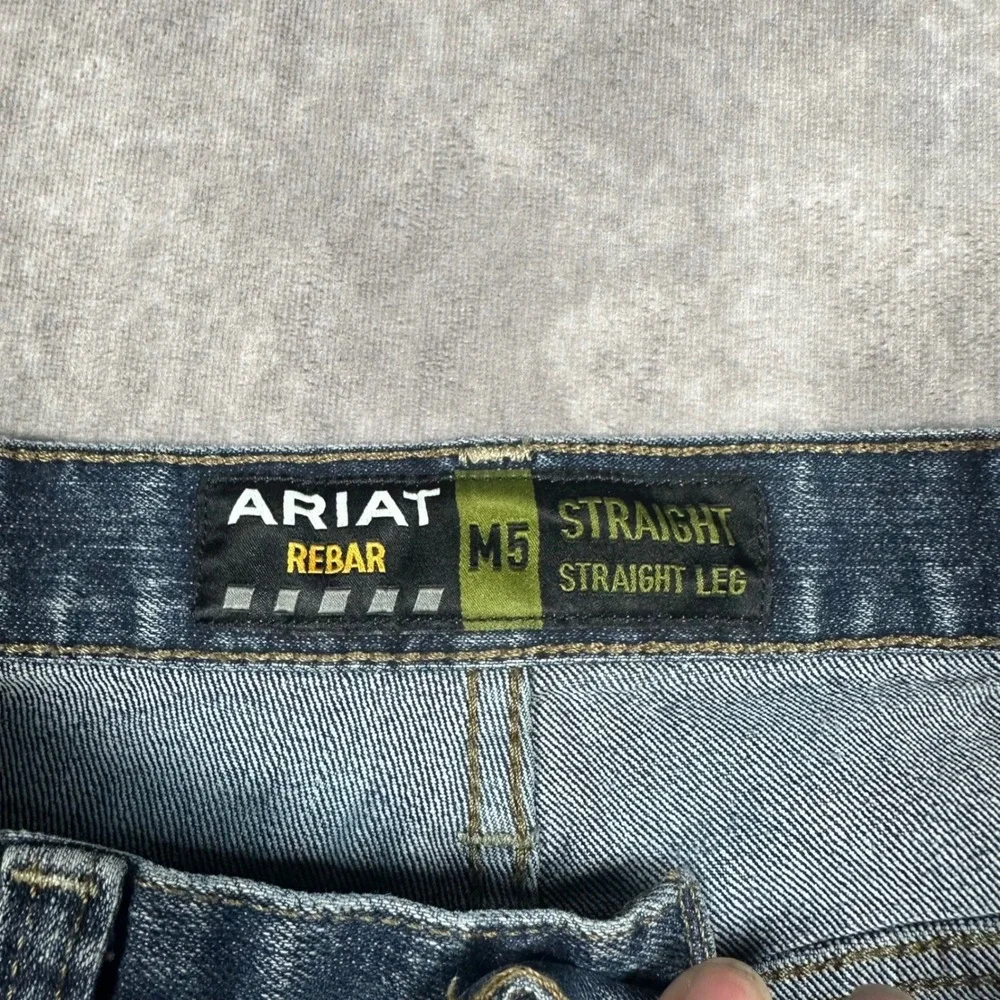 Ariat Rebar M5 Straight Leg Jeans Men 31x36 Medium Wash Durable Workwear Western